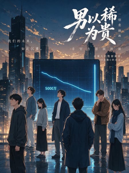 《男以稀为贵》作品介绍：生育稀缺时代下的社会命题与人生选择｜堆堆漫画网封面